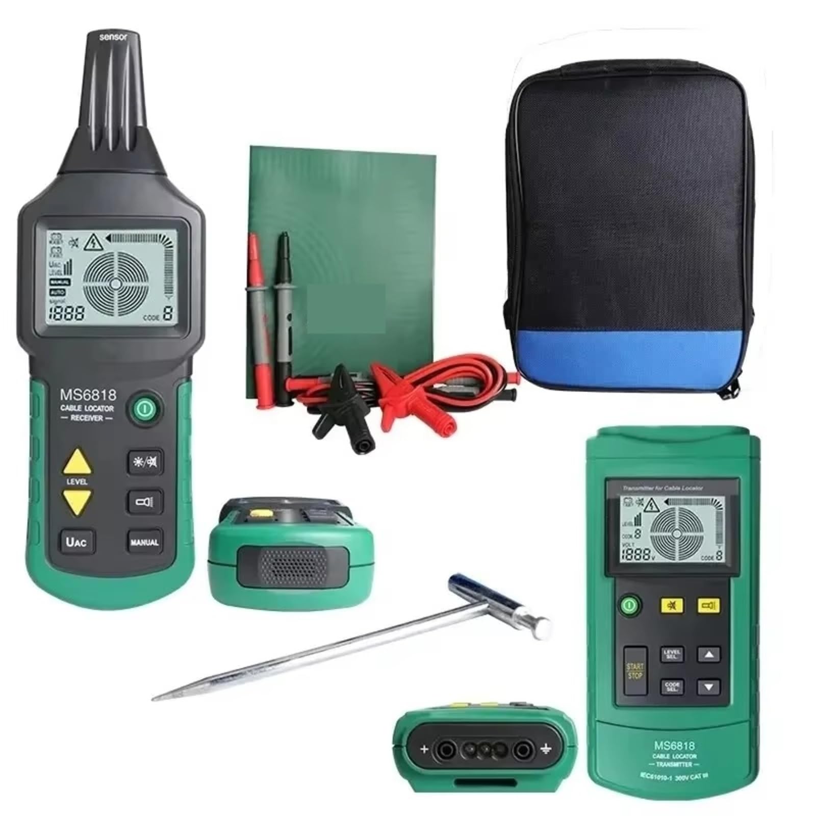 Netzwerkkabeltester, MS6818 Professioneller Kabeltester, Metallrohr-Locator, Wand-Untergrund, Inspektion von Unterbrechungen, Kurzschlusserkennung,für Netzwerkkabel