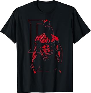 Marvel Comics Retro Daredevil In Red Shadows T-Shirt