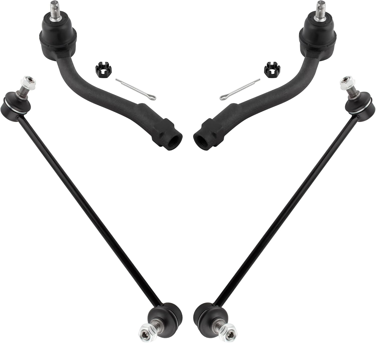 ES800287 ES800288 K80858 K80859 Front Stabilizer Sway Bar Links Outer Tie Rod Ends for Hyundai Accent 2006 2007 2008 2009 2010 2011, Pack of 4