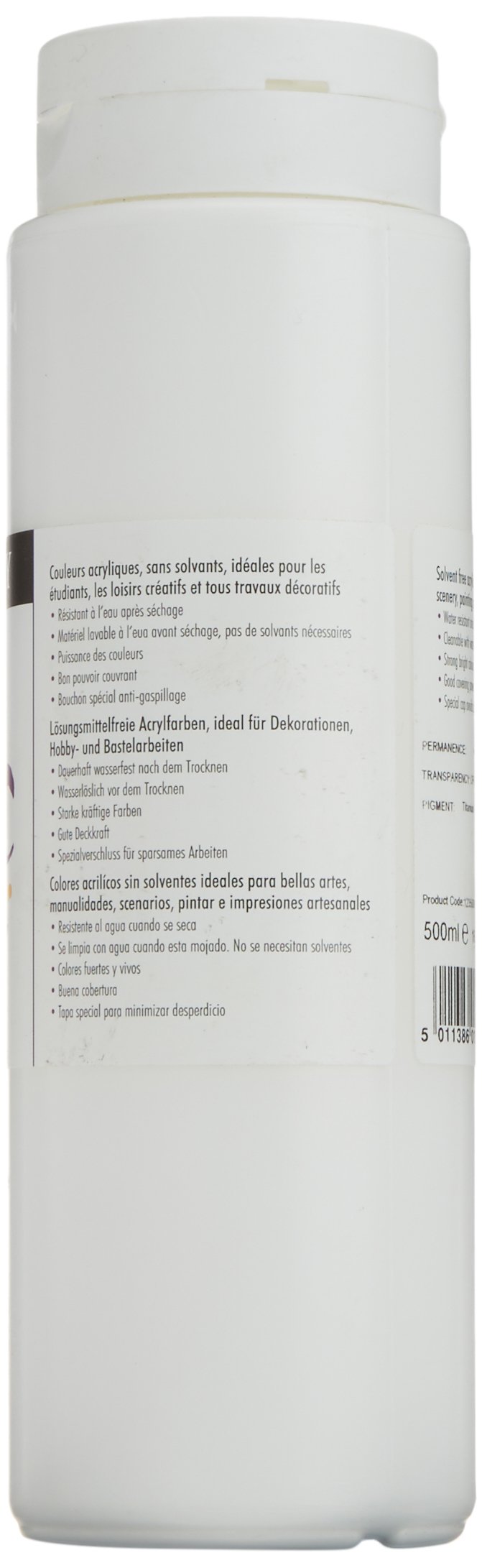 Daler Rowney Graduate Acrylic Paint, White, 500ml - Acrylic Painting Supplies for Artists and Students - Acrylic Paints for Panels, Canvas, Paper and More - Art Paints for Any Skill Set - Image 2