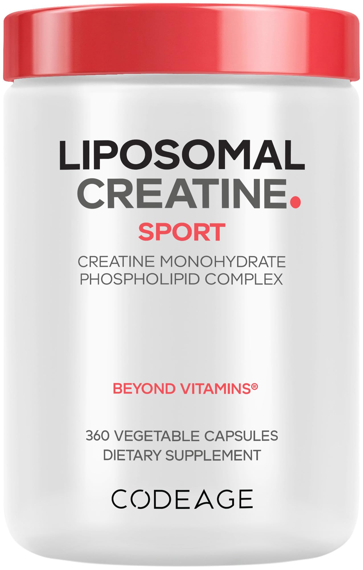 Codeage Liposomal Creatine Monohydrate, 2500mg, Micronized, 360 Capsules