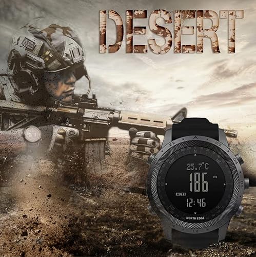 Pafusen Sports Outdoors Digital Watch, Tactical Watches For Men, Mens Watches, Black Tactical Wrist Watch Military Watches For Men With Compass Temperature Pedometer Step Counter #TOP2