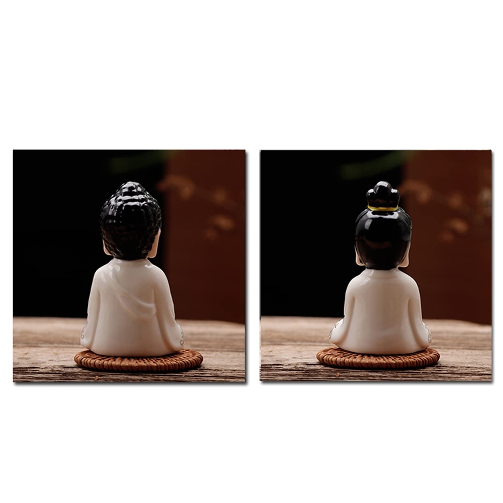 ULTRAWAVE Posąg Buddy Ręcznie robiony ceramiczny posąg Buddy Feng Shui Rzemiosło Buddy Statua Wnętrze samochodu Ozdoby Figurki Posąg Zen posągi buddyjskie (kolor: G)