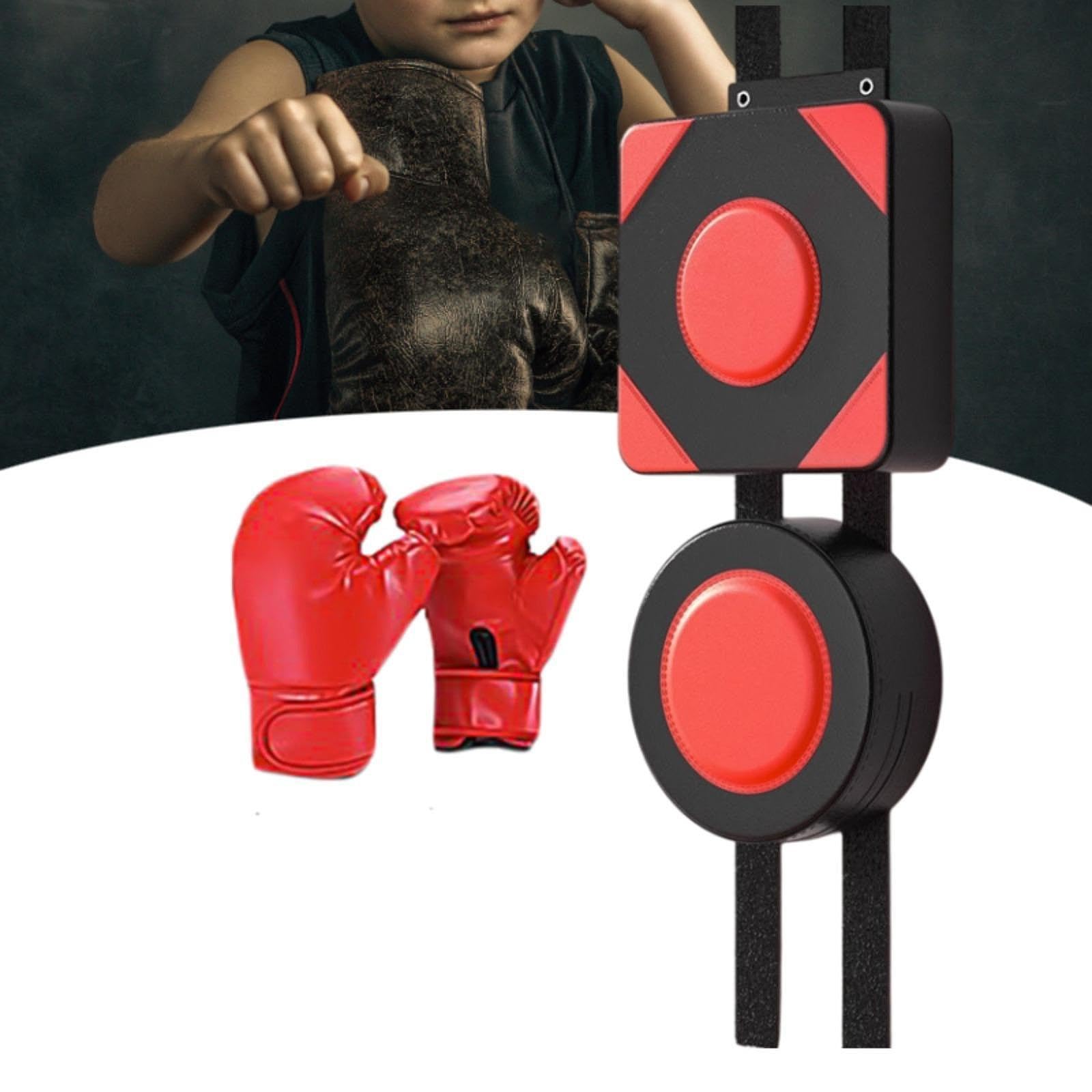 Baoblaze Tapis De Boxe Mural En Cuir PU - Sac De Frappe Avec Gants - Entraînement Maison