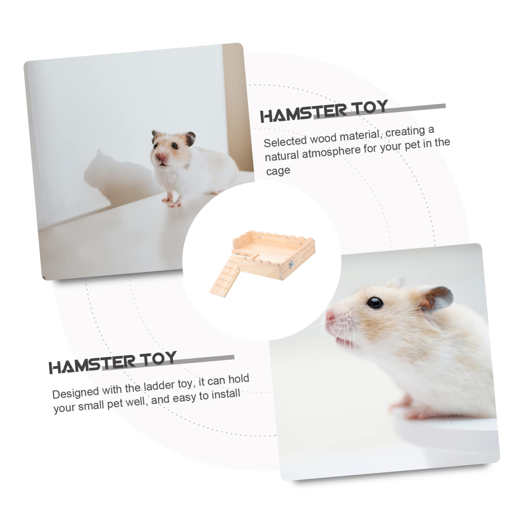 Hamsterplattform mit Leiter Natürliches Kleintierspielzeug für Käfige Einfache Montage mit Schraubdesign für Meerschweinchen und Hamster