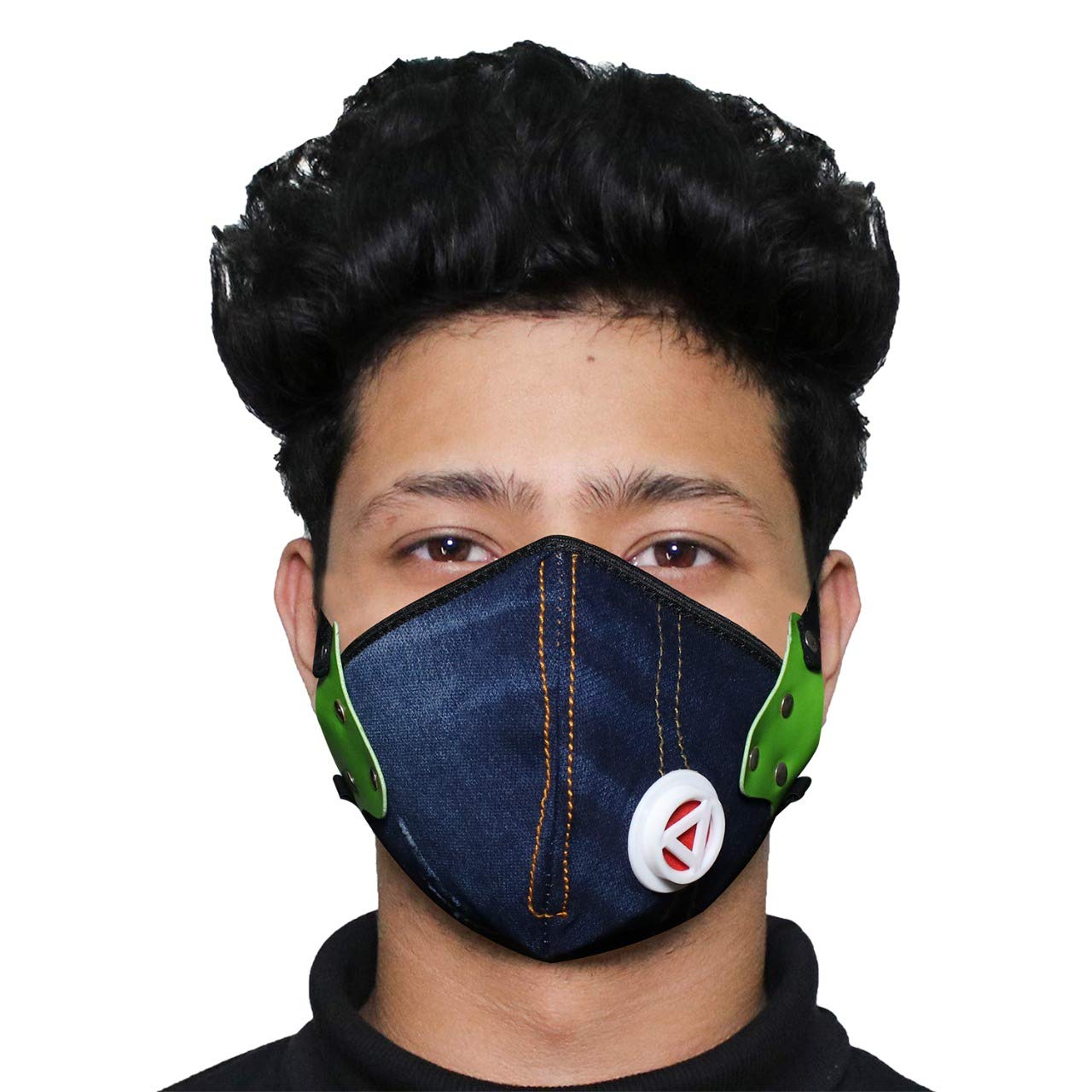 ORILEY L-155 Denim Face Mask with Breathable Valve Washable Reusable Protective Nose Mouth Cover with Adjustable Headband (Random Color) (B089R8N1H7) Amazon Price History, Amazon Price Tracker
