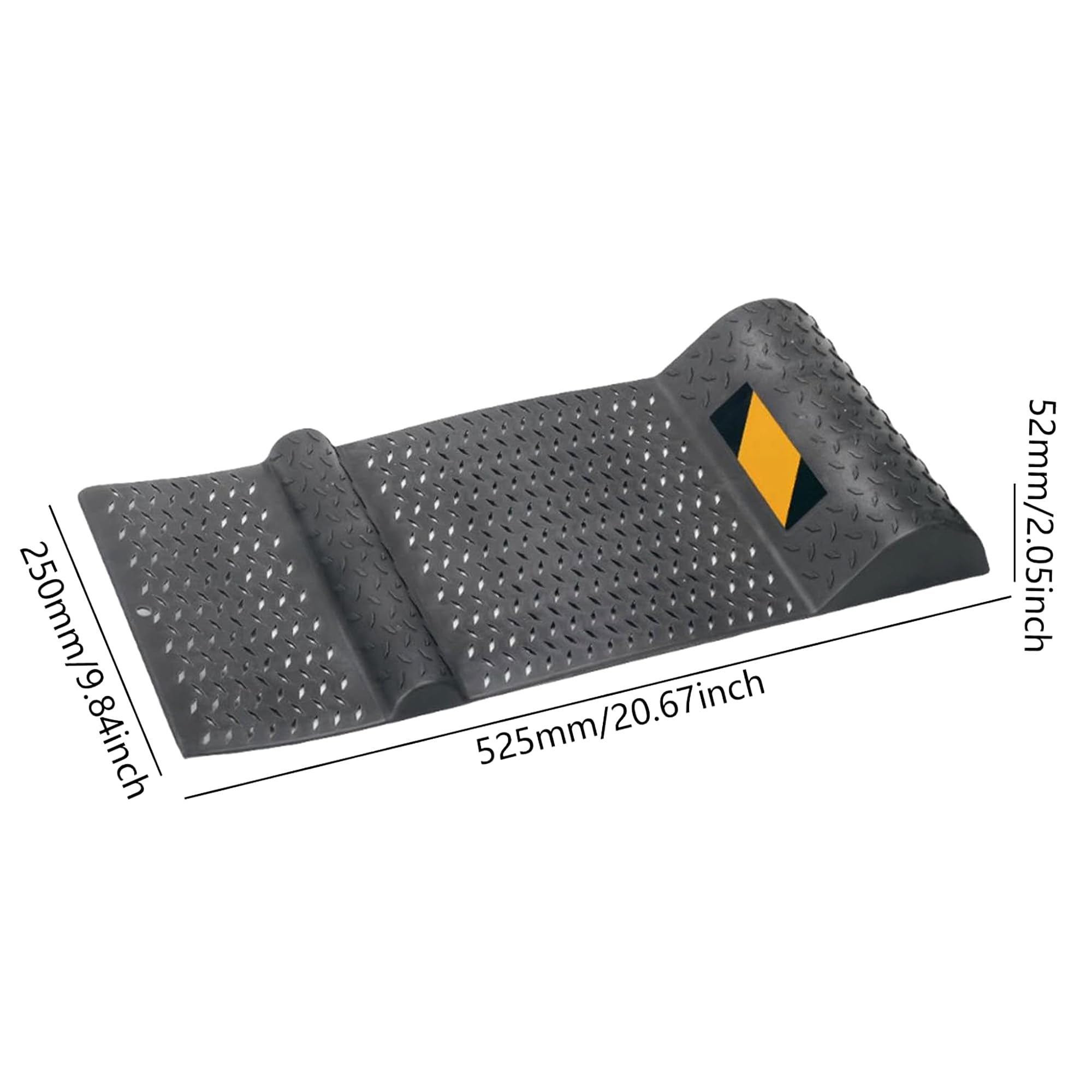 Fishtec Fermaruota Parcheggio Interno Esterno - Aiuto Parcheggio Auto - Striscia Riflettente Alta visibilità - Garage Posto Auto Protezione Muro - Nero 52 x 25,5 x 27 cm