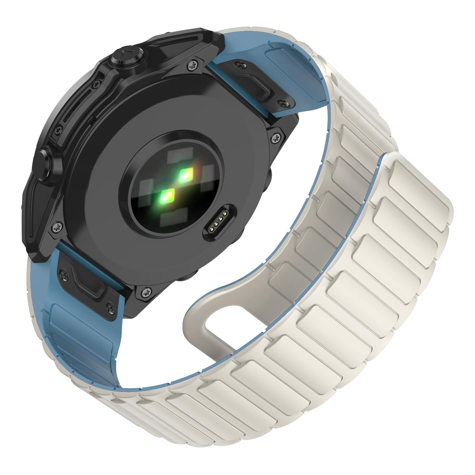 MYSNBKN 26 mm Quick Fit Silicone Magnetic Strap for Fenix 8 51 mm/Epix Pro 51mm/Fenix 7X/Fenix 7X Pro/Fenix 6X/Fenix 6X Pro/Fenix 5X/Fenix 5X Plus/Fenix 3/Fenix 3 HR, Soft Silicone Replacement Strap