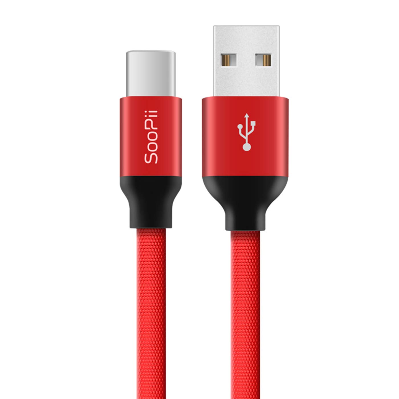 Soopii C Type Reversible Cloth Braided Original Fast Charging Original Data Charge and sync Cable for Samsung one Plus Lenovo Moto and All Other Type C Connector - 1 Meter Long, 2.4Amp Output - Red (B07GY2QKPH) Amazon Price History, Amazon Price Tracker
