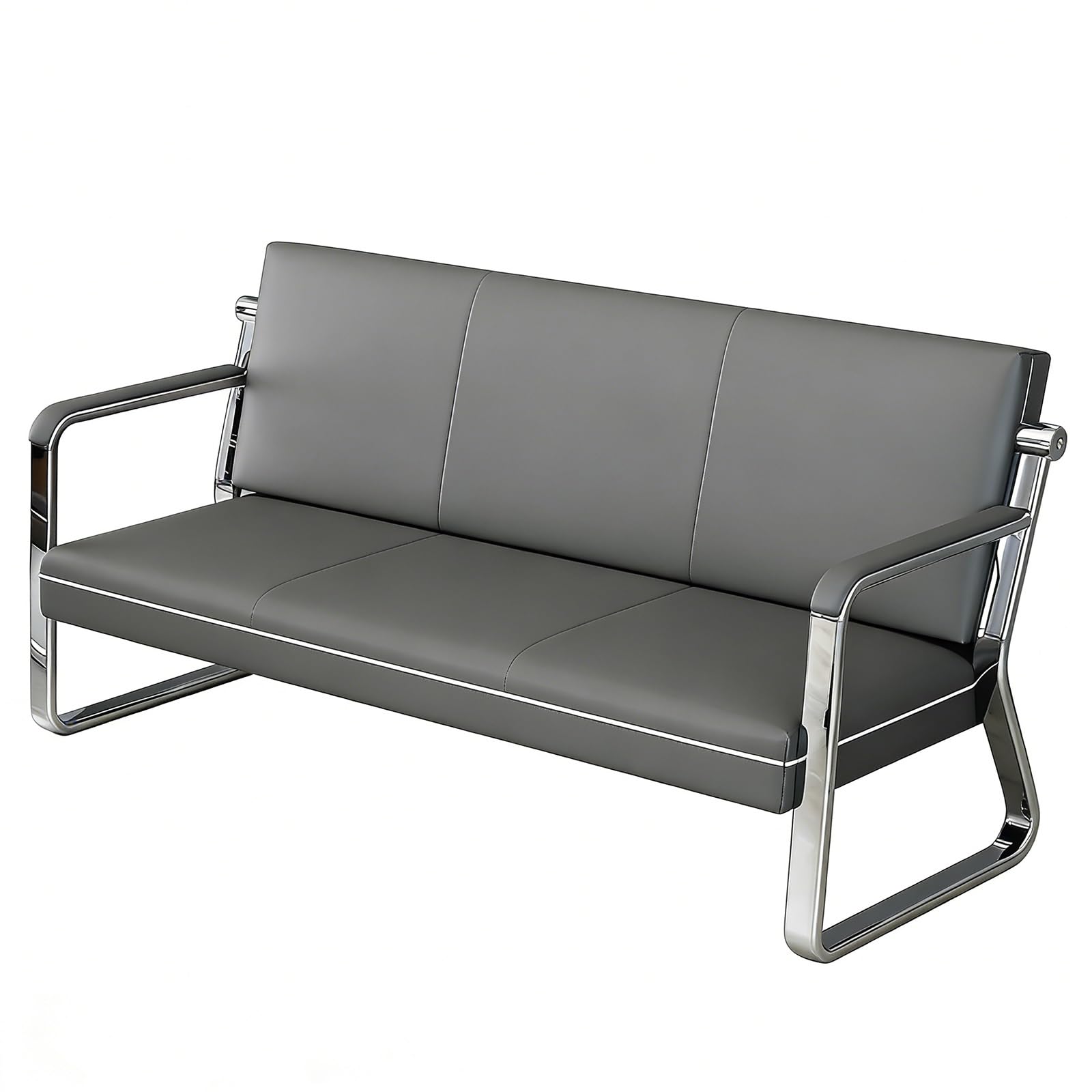 Wartezimmerbank mit Armlehne, Wartebank Gewerbliche Bürogastsitze, Empfangsstühle für Krankenhaus, Salon, Lobby(Gray,173x75x81cm)