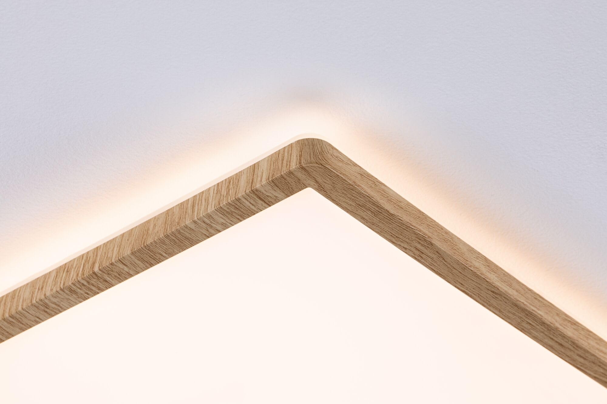 Paulmann 71031 LED Panel Atria Shine Deckenleuchte mit Backlight eckig IP44 22W 2300lm 580x200mm Holzoptik Kunststoff 3000K - Warmweiß Badleuchte