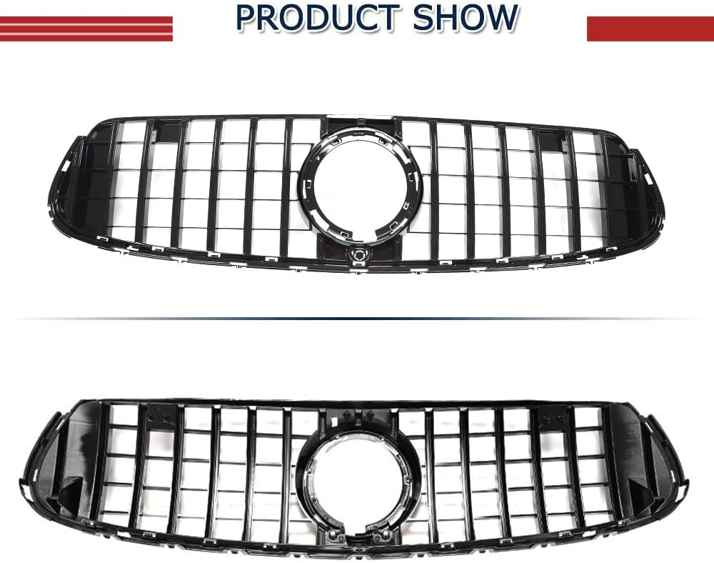 Front Hood Kidney Grill for Mercedes Ben GLC Class W253 2019-2020 X253 GLC300 GLC350 Front Bumper Grille Factory Outlet Only Fit for Deluxe Version(Black)