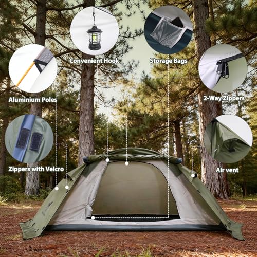 Carpa ligera GEERTOP para una persona para camping miniatura 3