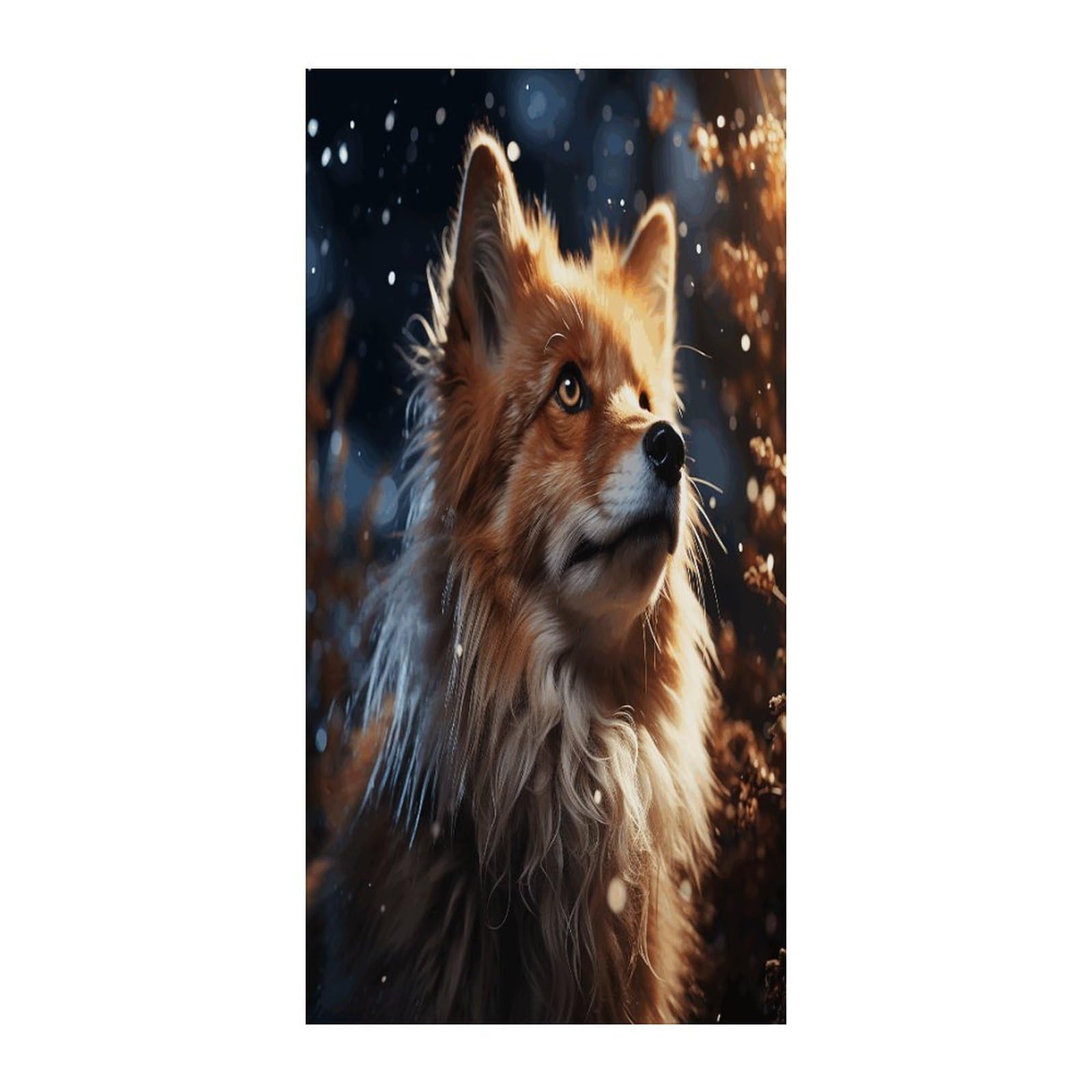 Fekiloot Style Fox Looking Up Door Curtain Room Divider Curtains