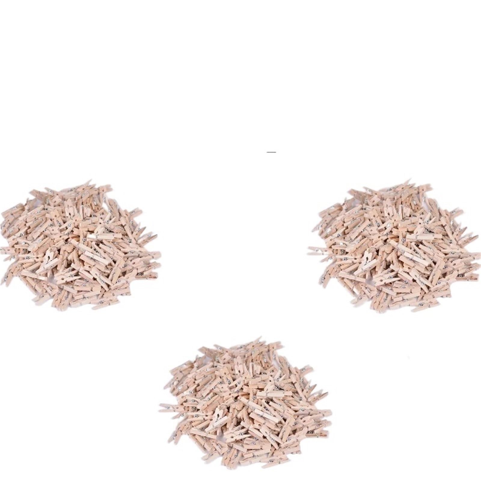 200-500Pcs Mini Wooden Clothespin Clothes Folder Wedding Party Clip For Colthes(0.4x0.7x2.5cm 300pcs)