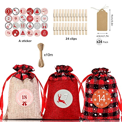 Sac non tissé avec cordon de serrage pour calendrier de l'Avent - Petit sac cadeau Cover