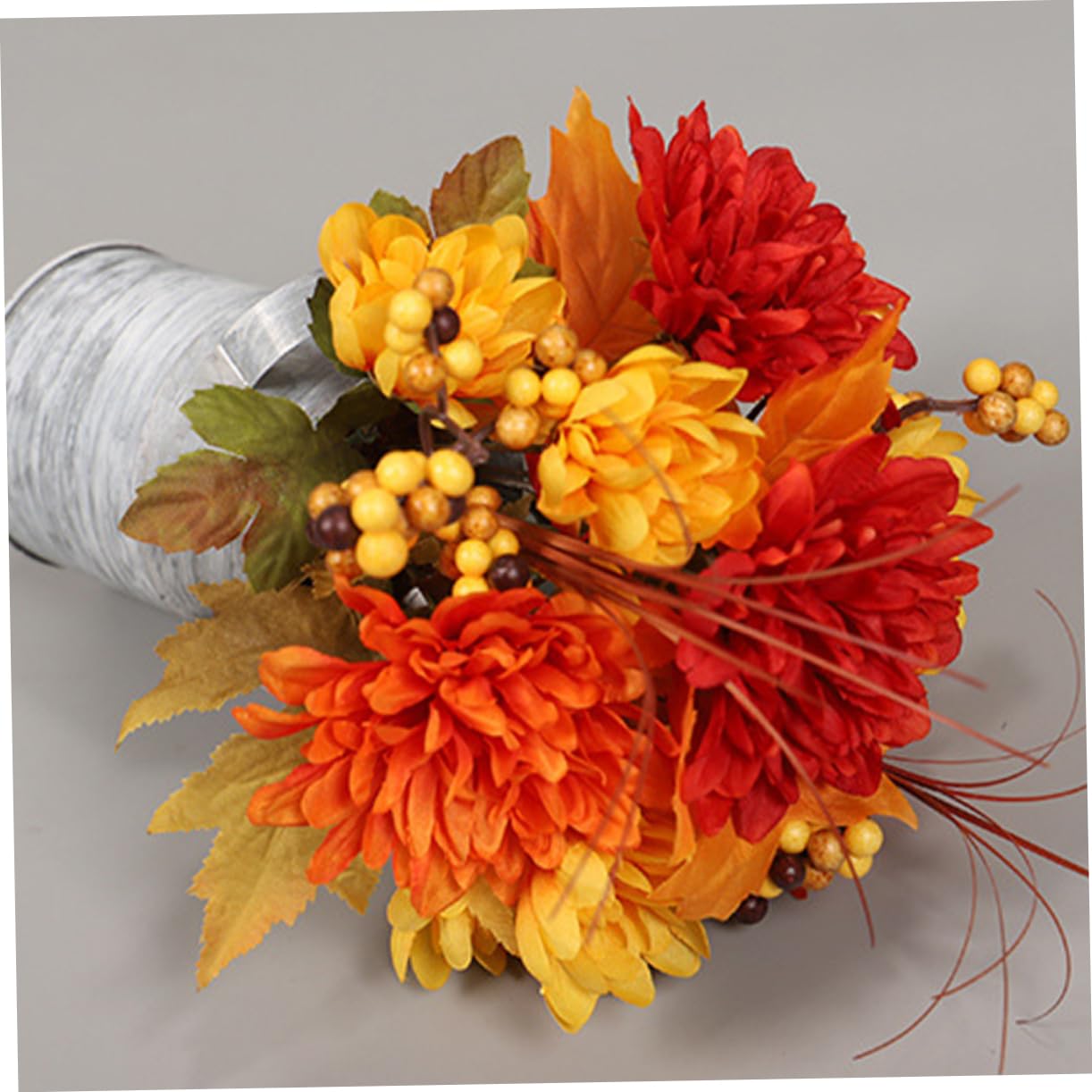 Cabilock Simulación de Bonsái de Girasol en Cubo de Hierro, Decoración | Celebracion Otono, Flores Artificial Decoración para Mesa Comedor, Plato Decorativo Centro de Mesa y Recibidor