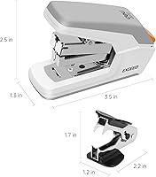 Vista 7 de Deli Engrapadora de escritorio sin esfuerzo, engrapadora estándar, capacidad para 25 hojas, un dedo, sin esfuerzo, incluye grapas y removedor