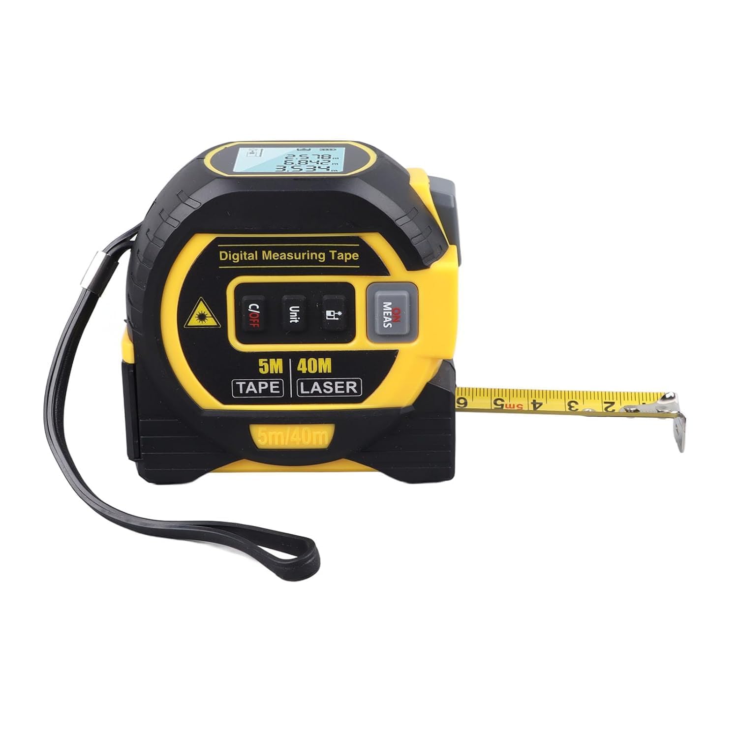 A.D. International - Metro a nastro laser 3 in 1, ricaricabile, 50 m, con gancio magnetico mobile, modalità pitagorica, misura distanza, area e volume