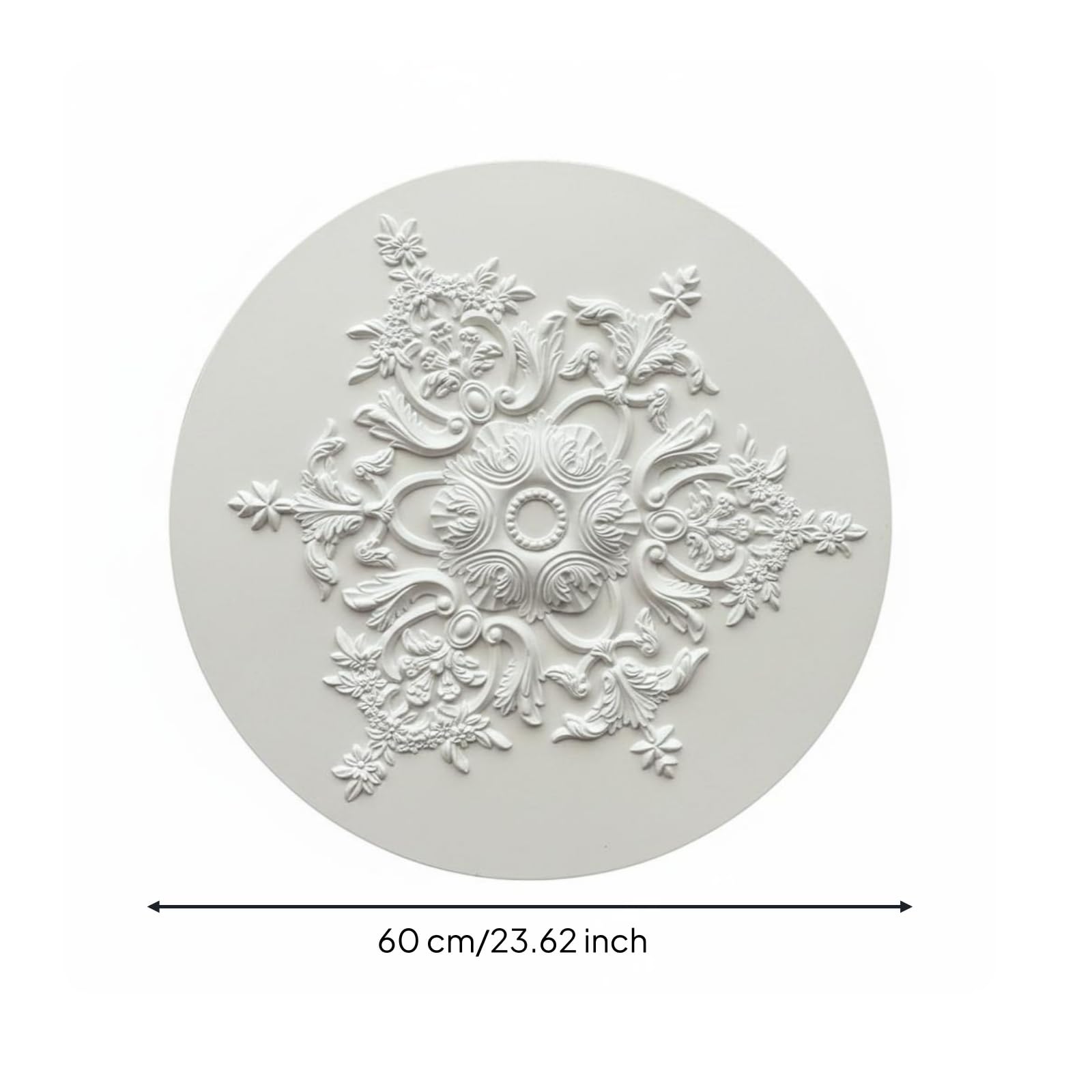 Rosone Floreale Rilievo Scolpito Rosone Plafoniera Ornato Medaglione Soffitto, 043 Carved 60CM