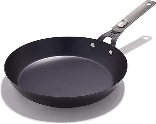 OXO Outdoor Pre-Seasoned Carbon Steel 12" Frying Pan Skillet, Detachable