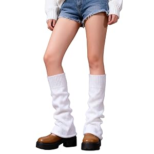 White Leg Warmers Kawaii Leg Warmers Goth Flared Legs Warmer Ankle Warmer Harajuku Crochet Baggy Cuff Gothic Socks