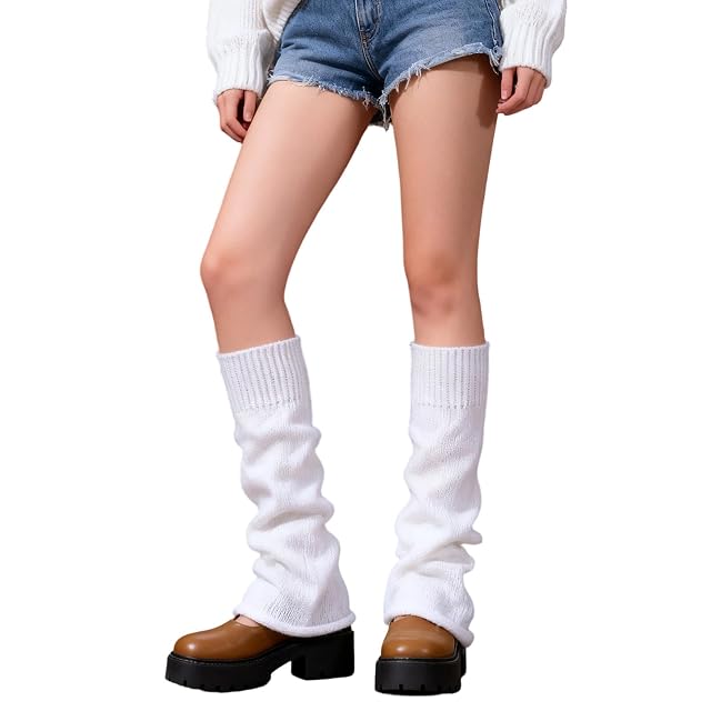 White Leg Warmers Kawaii Leg Warmers Goth Flared Legs Warmer Ankle Warmer Harajuku Crochet Baggy Cuff Gothic Socks