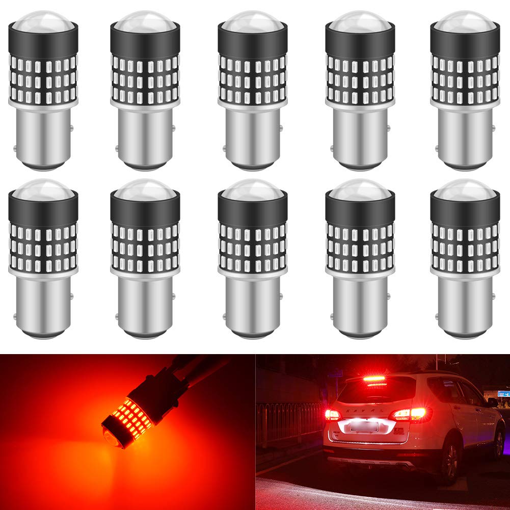 KATUR 1157 BAY15D 1016 1034 7528 żarówka LED 900 lumenów 3014 78SMD żarówki LED do kierunkowskazu hamowania, cofania cofania, lampa światła cofania, błyszcząca czerwień (opakowanie 10 szt.)