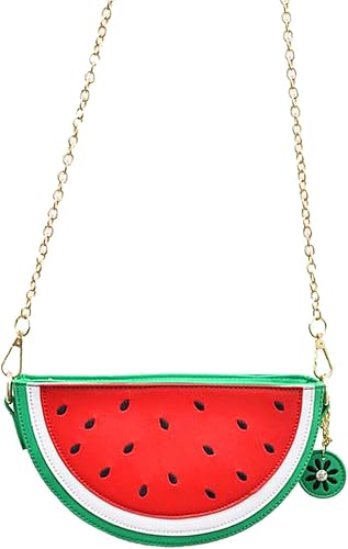 Miniatura 3 de Freie Liebe New Cute Watermelon Lemon Shaped Crossbody Clutch Purse Bag Fruit Style Purse Mini Shoulder Bag