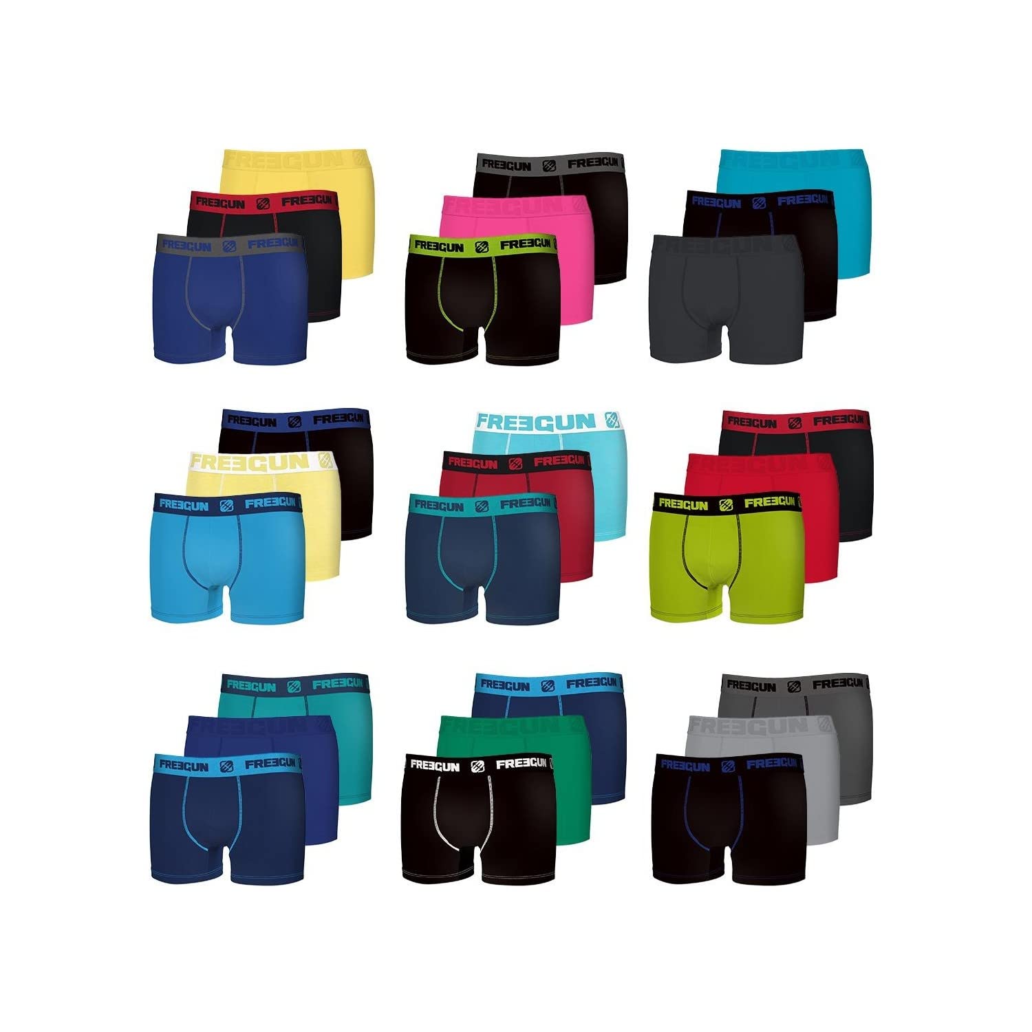 Pack Surprise Calecon Boxer Homme Coton, Modèle Aléatoire, Durable, Maintien Anti-Glisse et Ultra-Doux (Lot de 6)
