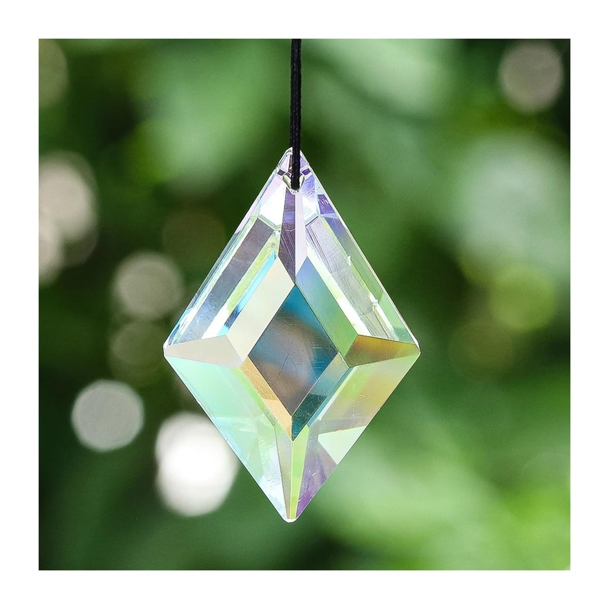 Crystal Chandelier Prism, Sun Catcher, 63mm AB Crystal Hanging Pendant Glass Prism Faceted Decorative Accessories