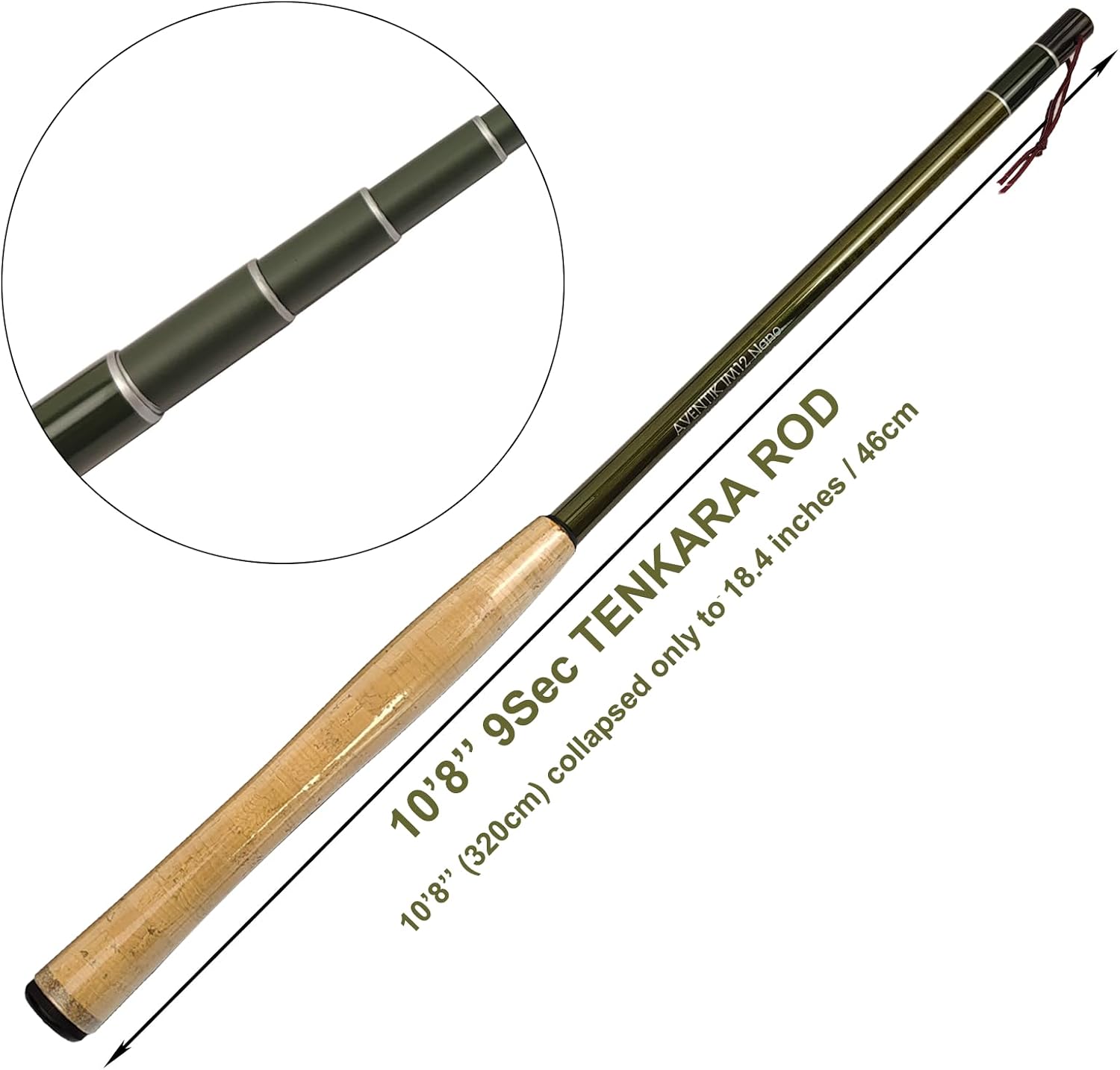 Tenkara Rods Pro IM12 Nano 6:4 Action Mini Sizes All Water Conditions Quality Carbon Tube Packing, Extra Spare Sections Included, Tenkara Fly Rods