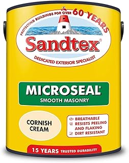 Sandtex Ultra Smooth Masonry Paint 5 Litre Stock Colours - Cornish Cream