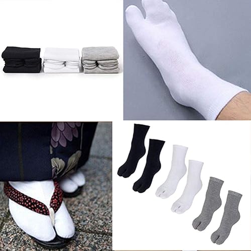 Miniatura 5 de 3 pares de sandalias casuales unisex de fibra de bambú para hombres y mujeres, con dos dedos de los pies, calcetines elásticos de tamaño libre
