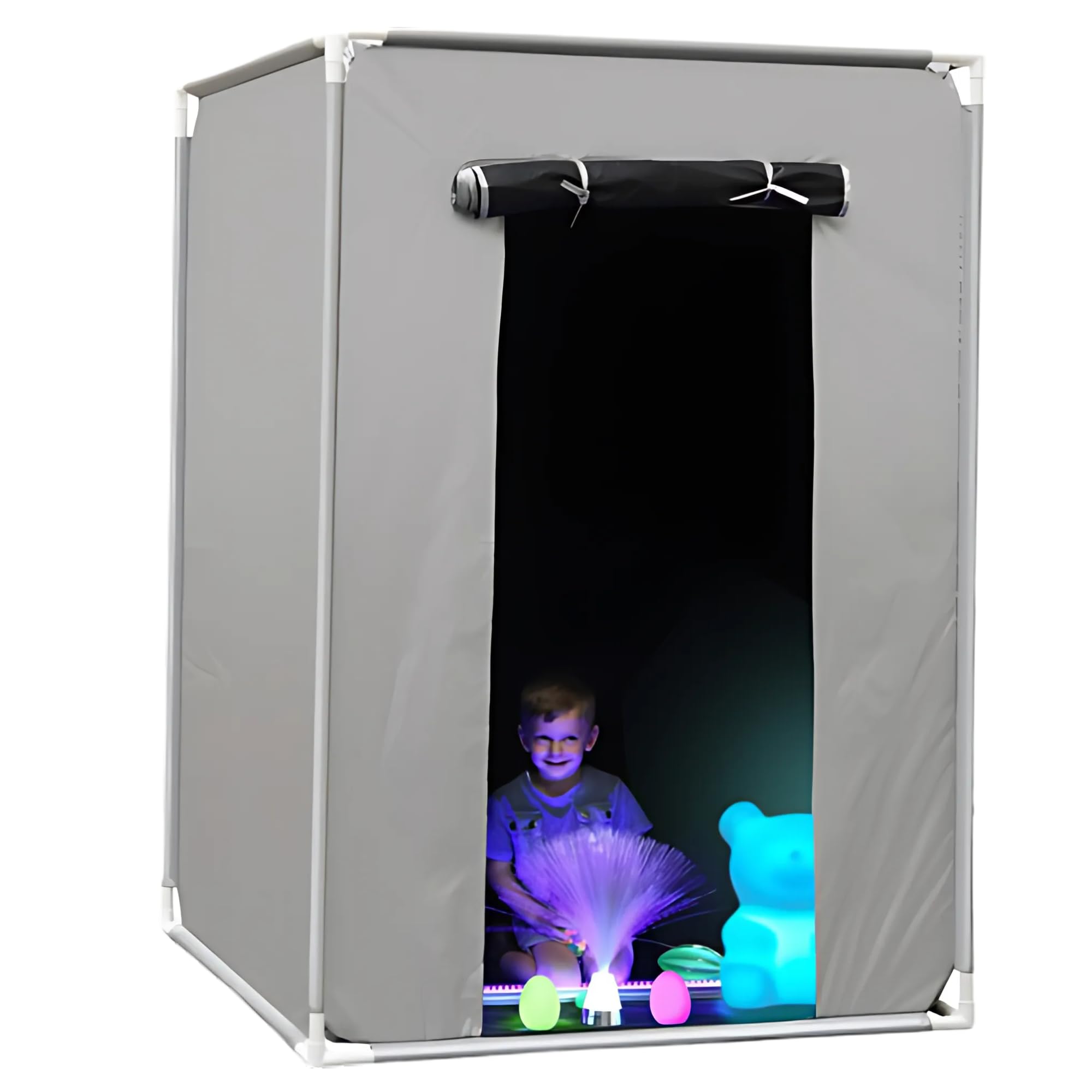 Playlearn Dark Den Sensory Tent for Play and Relax - Blackout Pop Up Tent Helps Kids with Anxiety, Autism, ADHD - 1.2m x 1.8m