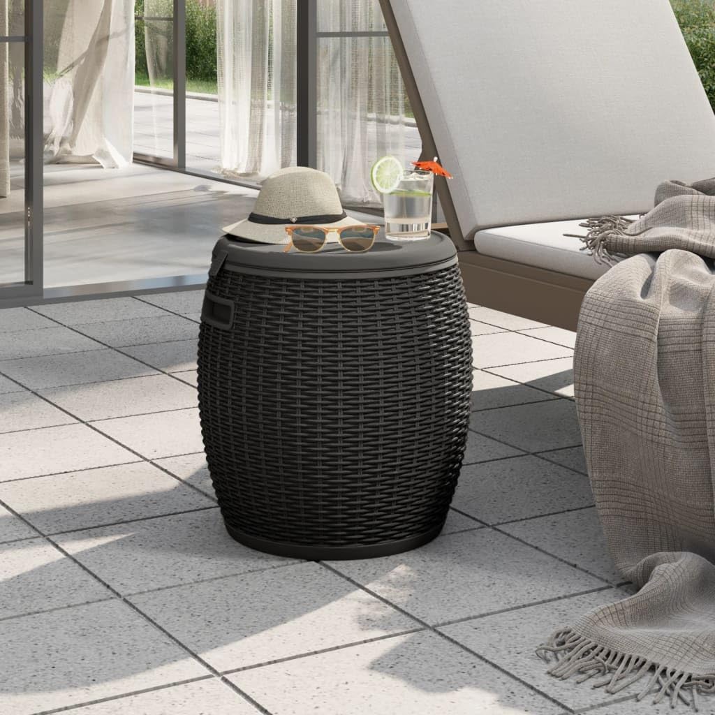 vidaXL Caja de almacenaje de jardín 4 en 1 Polipropileno Negro, Caja de almacenaje para Exterior, baúl de almacenaje, baúl para Cojines