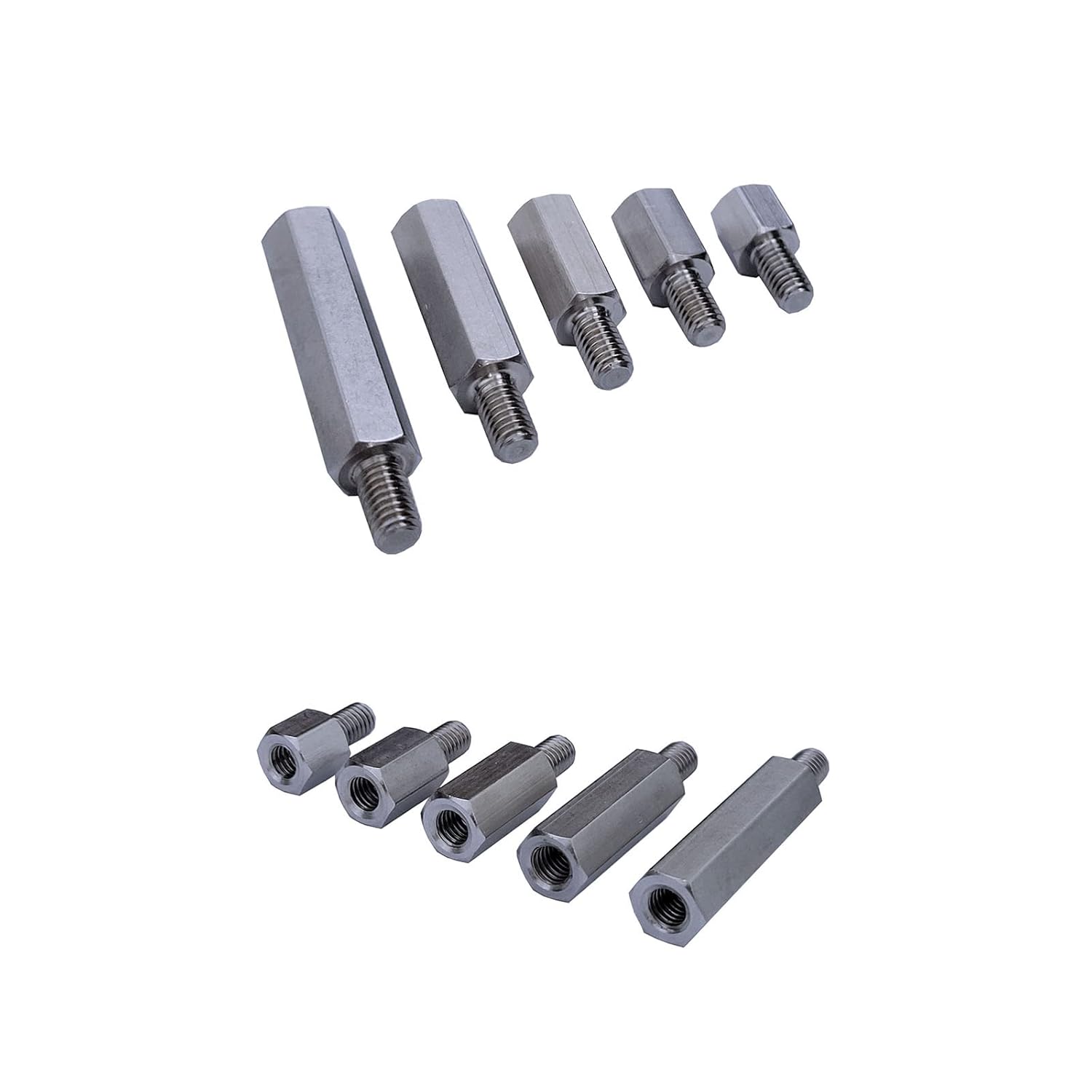10 Pcs Stainless Steel Single Head Stud Hex Standoff Spacers Male to