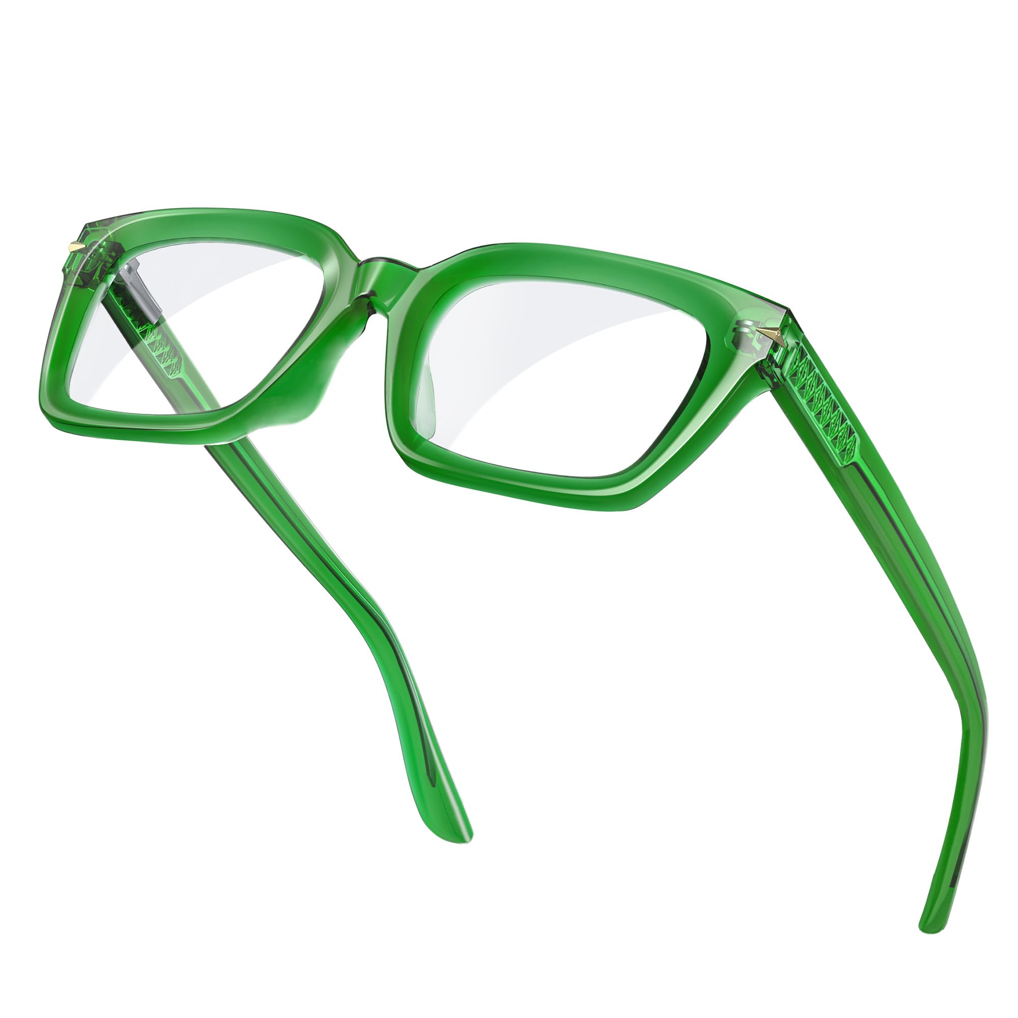 VISOONESpring Hinge Trendy Blue Light Blocking Glasses Square with Anti Computer Glare for Gaming Women Men YALE