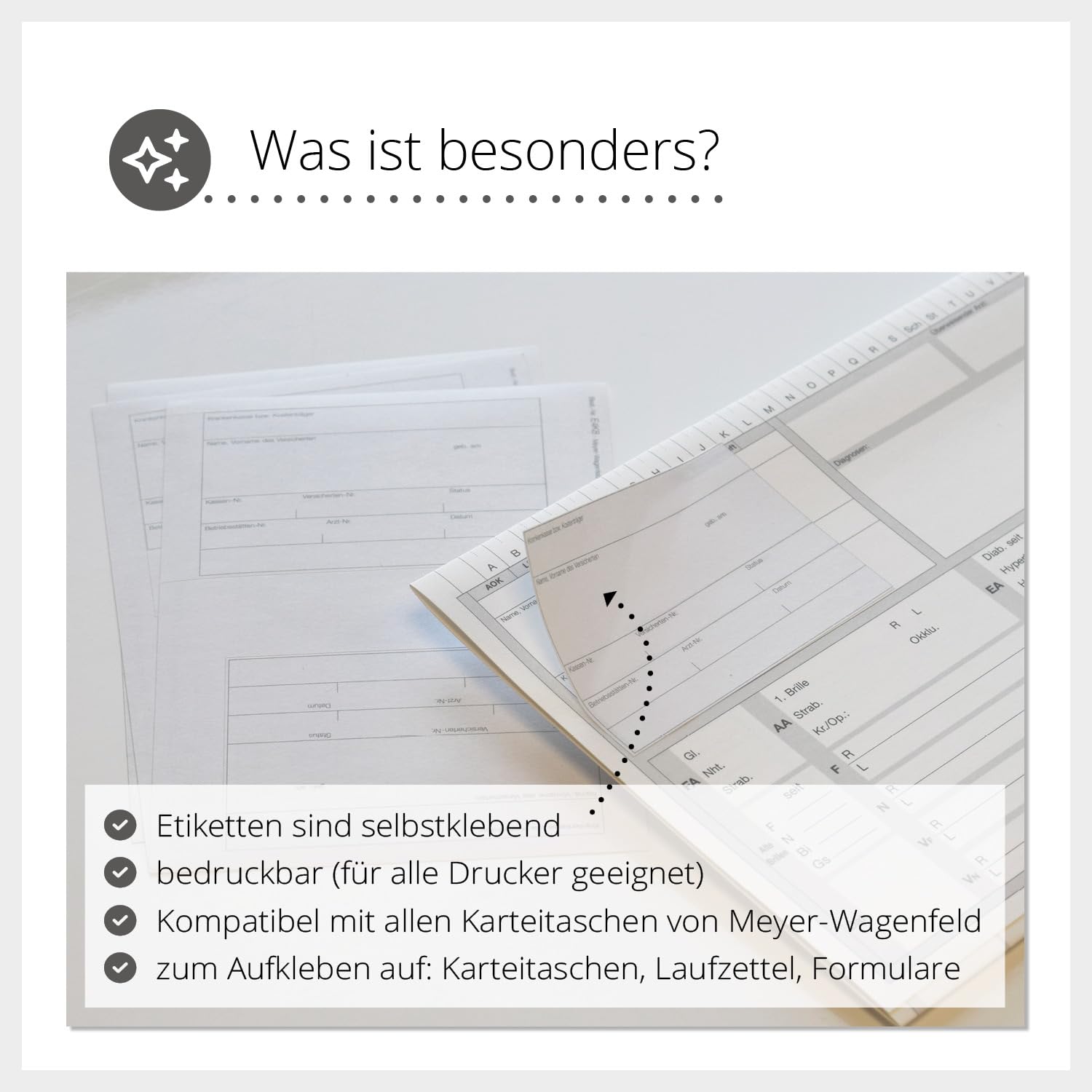 Adressfeldetiketten Praxisformulare Patientenkartei | 1000 Stück | Weiß