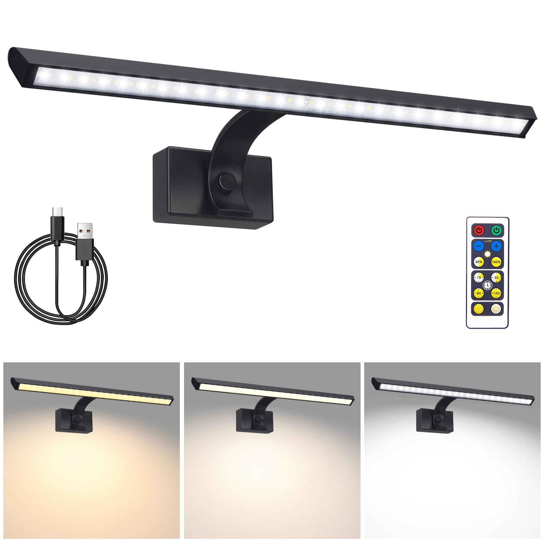 BIGMONAT Wireless Wall Sconce Light Rechargeable, Multi Color Changing, Remote Controlled - View #8