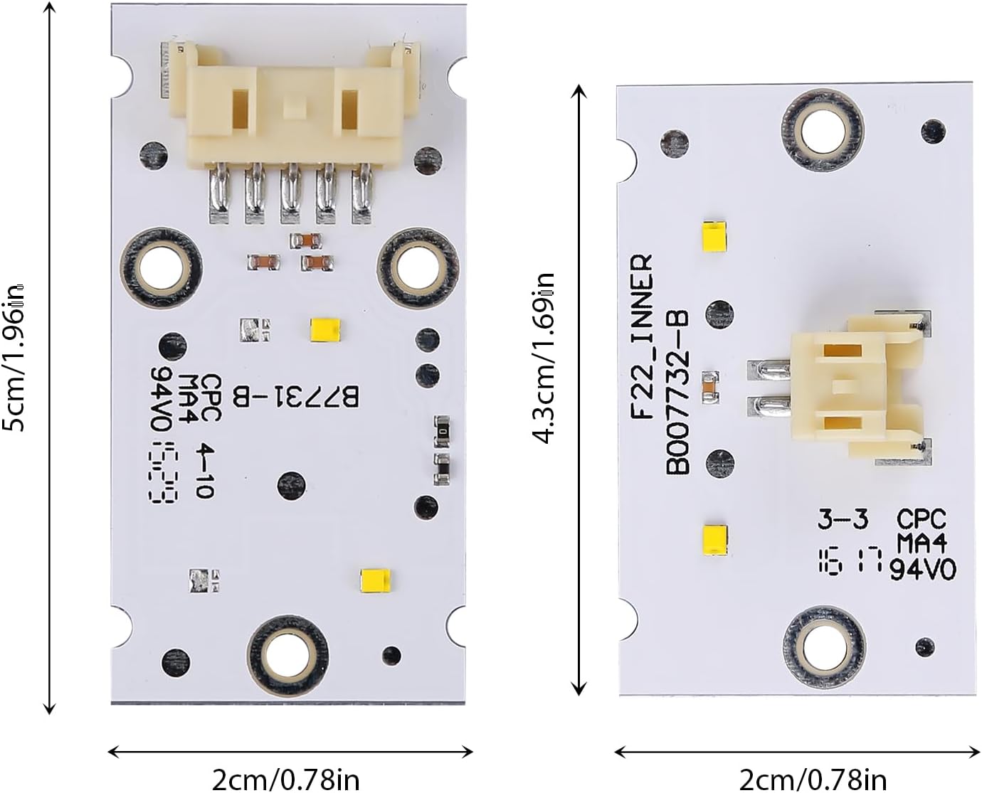 4PCS Yellow DRL Angel Eyes Headlight LED Boards Compatible with BM&W F87 220i 230i M240i 228i M235i M2 F22 F23 2014-2017 Left&Right Daytime Running Light Module LED Boards 63117388923 63117388924
