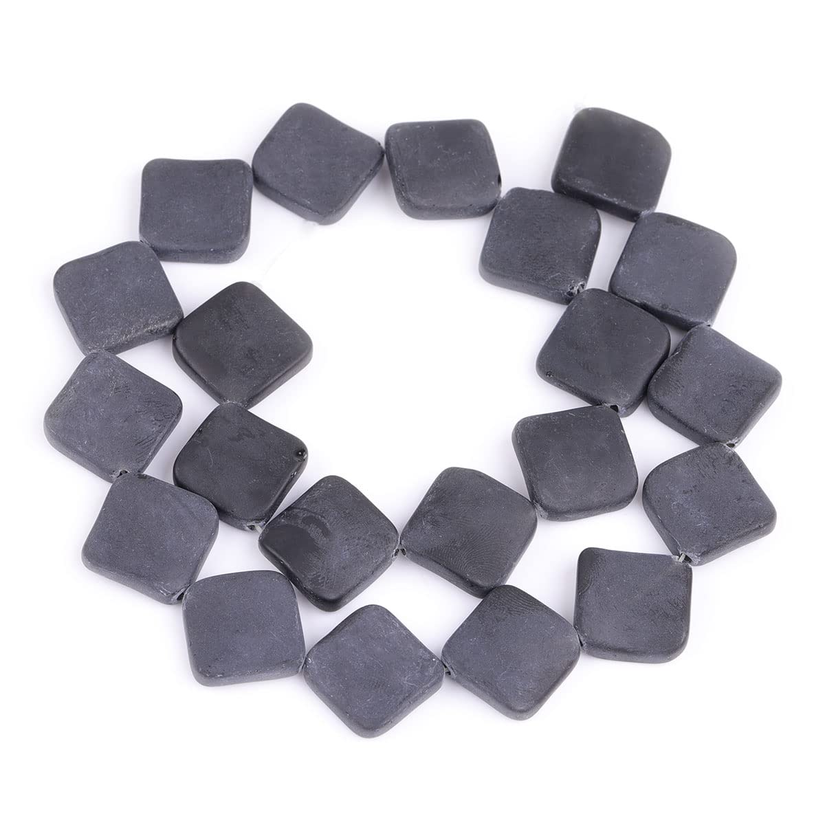 Gem-Inside Perles En Agate Noire Naturelle De 30 Mm - Pierre D'énergie Pour Fabrication De Bijoux - 38 Cm