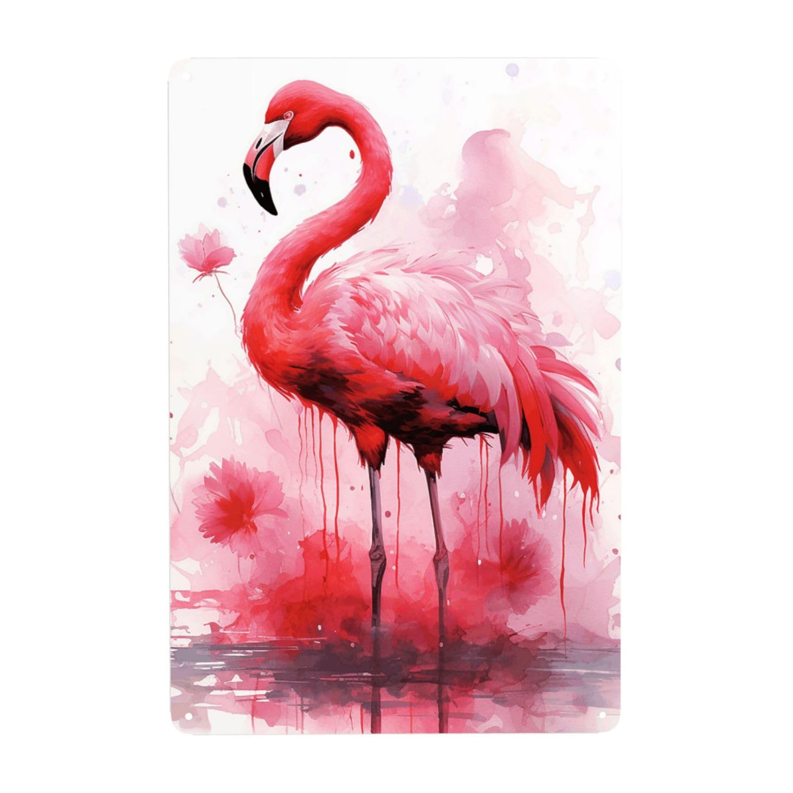 Vintage Metal Tin Signs Retro Garage Signs Stylish Wall Art Plaques for Home Decor Unique Poster 8x12 Inch Flamingo Watercolor Metal Sign Outdoor Wall Decorations Gifts