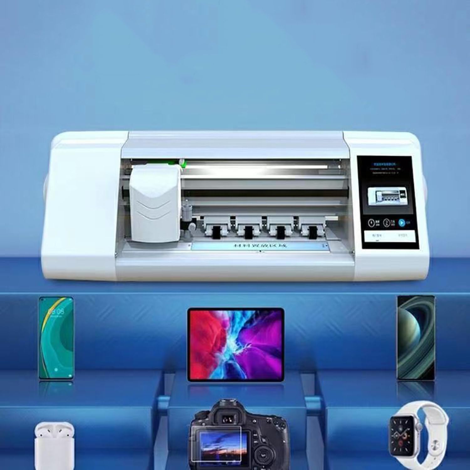 ANXYYDS Mobile Phone Film Cutting Machine, Intelligent Film Cutter, 5.5-Inch Large Screen, 10-Second Fast Cutting, Precision Cutting, Silent Noise Frees, for Mobile Phones,Computers,Watches