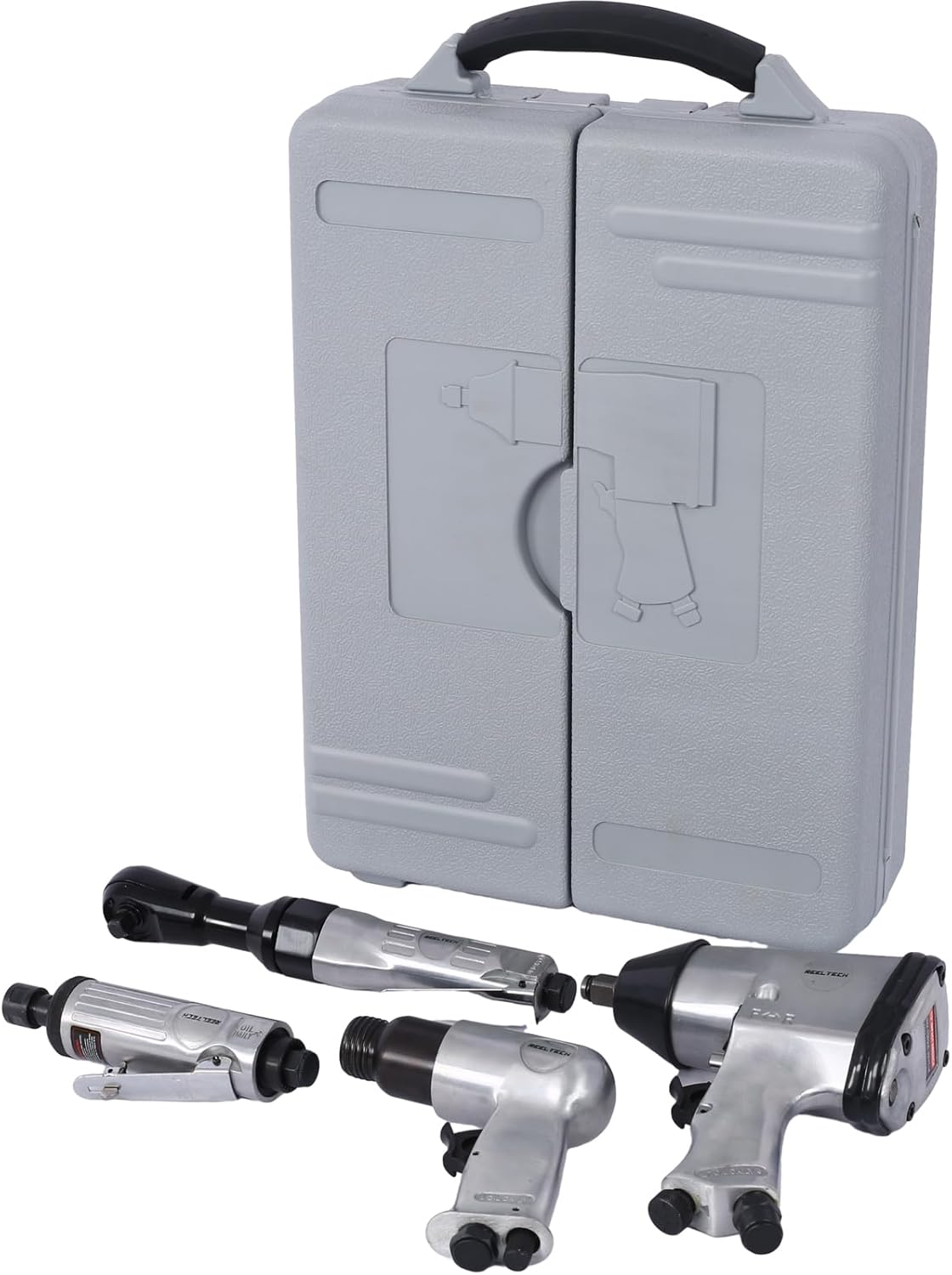 Air Tool and Accessories Kit, 71 Piece, Impact Wrench, Air Ratchet, Die Grinder, Aire Hammer, Hose Fittings, Storage Case