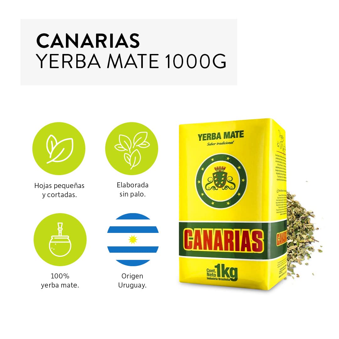 Qumir Pack de Yerba Mate Canarias 1Kg - 3 Unidades - Total 3 Kg de Yerba Mate