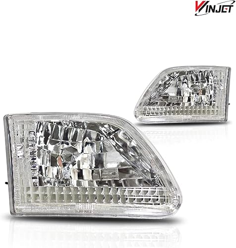 Miniatura 3 de WJ10-0014-01 faros delanteros con lente transparente, carcasa cromada Winjet (Ford)