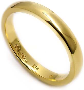 ∞ Lucky ∞ 　k18 18金　刻印あり　指輪　リング Amazon | K18 イエローゴールドリング 結婚指輪 厚み増し 3mm 幅