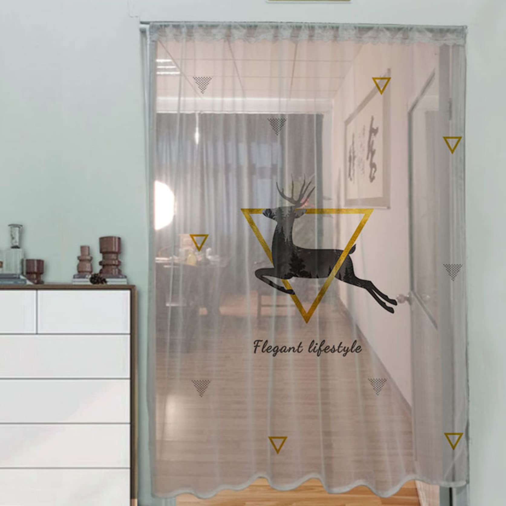 Amazon｜[KMBIGNK] 階段 カーテン レースカーテン のれん 刺繍