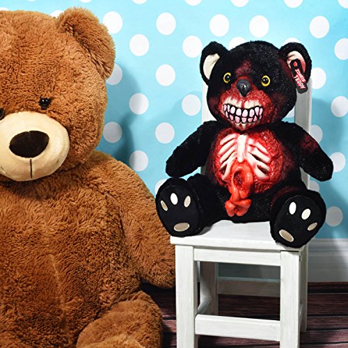 Zombie Teddy Original XXL 50cm Halloween Teddybär Horror-Bär Der Gruselige Kuschelbär für alle Splatter & Horror Fans (Gedärme Schwarz) – Bild 5